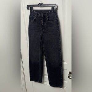 ACNE STUDIOS Ankle Crop Jeans Black Vintage Wash Sz 23 Pre❤️ Like New